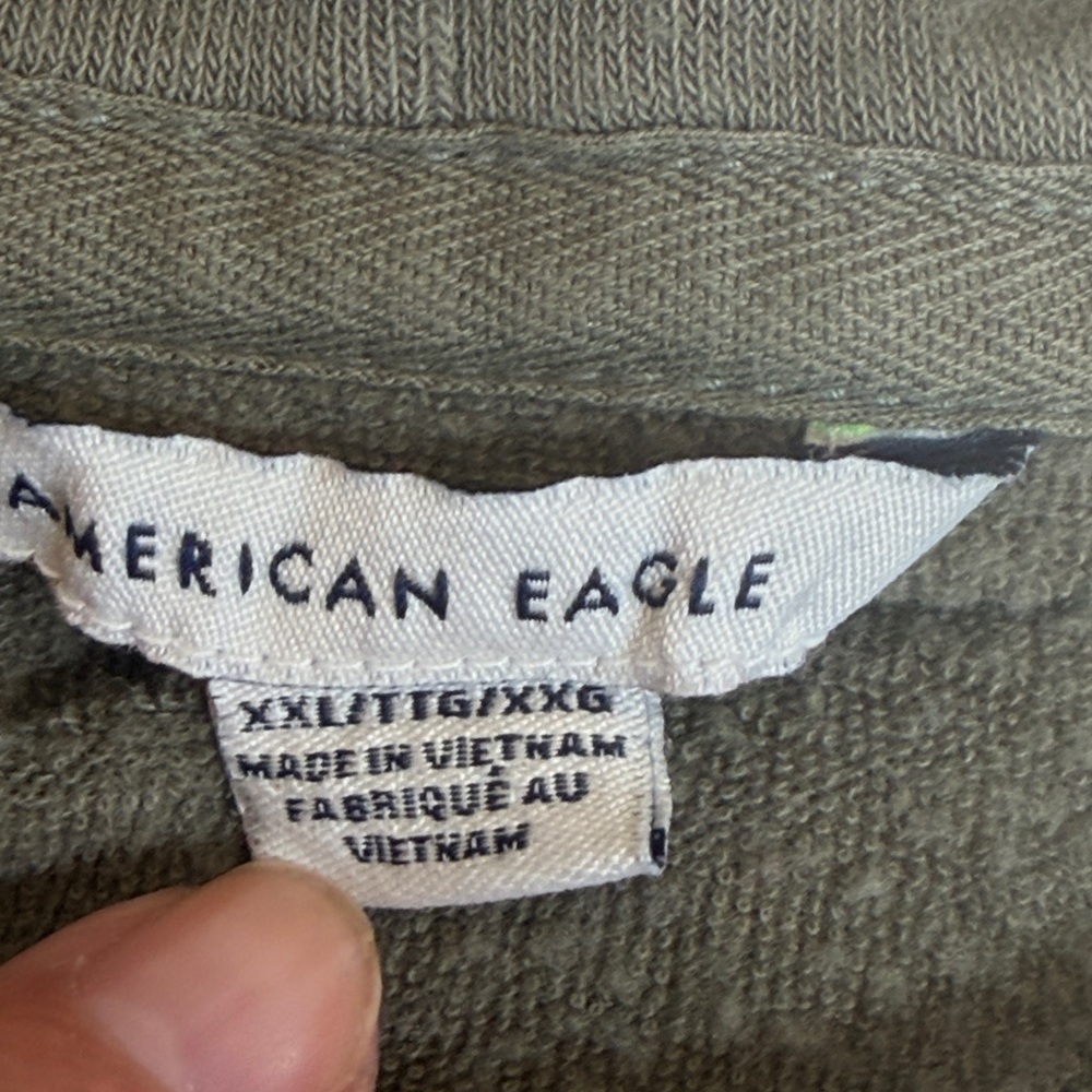 American Eagle Hooded Open Cardigan Dark Green XXL - Picture 3 of 6